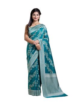 Pallu Patari - Green Women Resham Weave Mulmul Cotton Saree With Unstitched Blouse