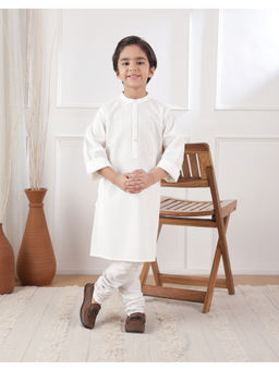Fabindia - White Cotton Hand Block Printed Long Kurta