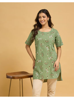Fabindia - Green Cotton Paisley Printed Tunic