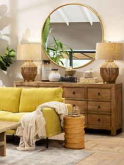 CasaGold - 24 Inch Golden Round Mirror in Steel Frame