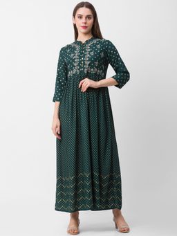 Globus - Green Printed Dress