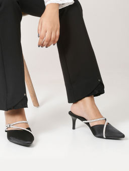 Flat n Heels - Women Casual Heeled Mules Black