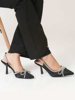 Flat n Heels - Women Casual Sandal Heels Black