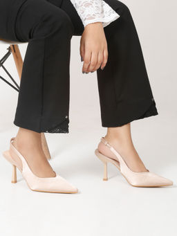 Flat n Heels - Women Casual Sandal Heels Beige