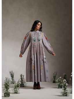 Raiman - Lavender Botanical Pleat Floral Dress