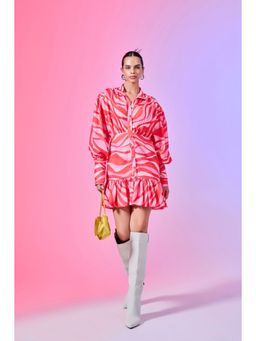 LABEL FROW - Rosy Waves Mini Dress
