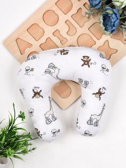 Moms Home - Organic Cotton New Born Baby Soft Neck Supporting Pillow For Head Shaping 0-12 Month