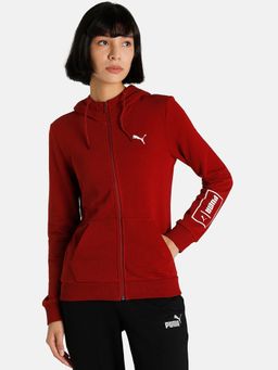 Puma - Full-Zip Womens Red Hooded Jacket
