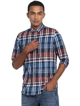 Lee - Men Blue Checked Slim Fit Shirt