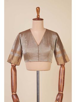 Dressfolk - Arohi Gold V-Neck Stitched Blouse