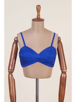 Dressfolk - Manira Blue Organza Spaghetti Stitched Blouse