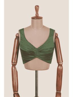 Dressfolk - Naima Olive Green Chanderi Stitched Blouse