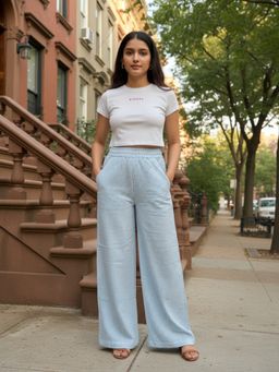 Zuri - Blue Stripped High Rise Parallel Pant