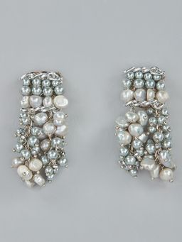 House of D'oro - Fenella Silver Pearl Cluster Dangling Earring