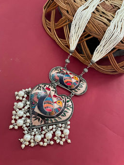 Digital Dress Room - Necklace Hand-Painted Peacock Design