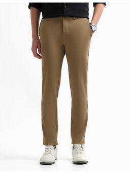 Arrow Sports - Mens Super Slim Fit Knitted Biege Trouser
