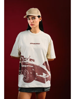 Bonkers Corner - Slipstream White Oversized T-shirt