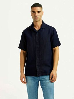 Levi's - Men'S Solid Navy Relaxed Fit Camp Shirt