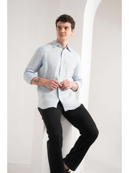J.LINUM Co - Ice Blue Linen Shirt