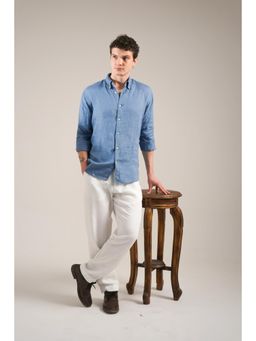 J.LINUM Co - Indigo Drift Linen Shirt