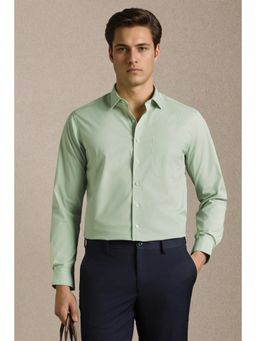 Louis Philippe - Men Green Solid Full Sleeves Formal Shirt