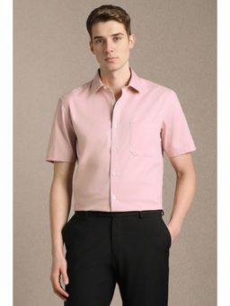 Louis Philippe - Men Pink Solid Half Sleeves Formal Shirt