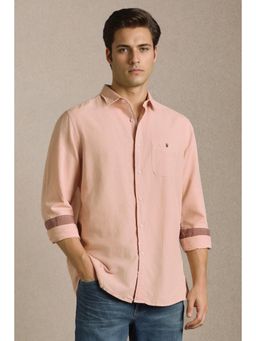 Louis Philippe - Men Pink Solid Full Sleeves Casual Shirt