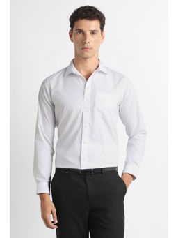 Van Heusen - Men White Solid Full Sleeves Formal Shirt