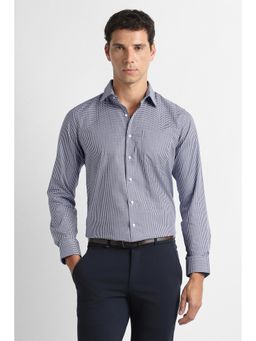 Van Heusen - Men Blue Check Full Sleeves Formal Shirt