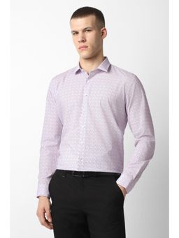 Van Heusen - Men Purple Print Full Sleeves Formal Shirt