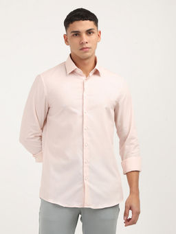 Calvin Klein - Men Pink Cotton Solid Casual Shirt