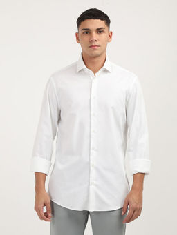 Calvin Klein - Men White Cotton Printed Casual Shirt