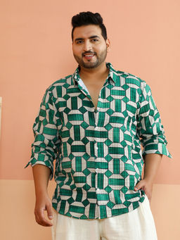 Instafab Plus - Men Multi-Color Polyester Printed Casual Shirt