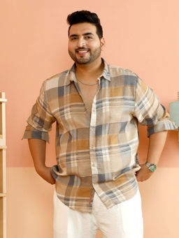 Instafab Plus - Men Multi-Color Polycotton Checks Casual Shirt