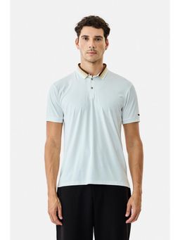 Snitch - White Nylon Collar Neck Regular Half Sleeves Polo T-Shirt