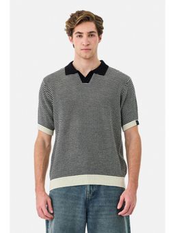 Snitch - Black Acrylic Collar Neck Regular Half Sleeves Polo T-Shirt