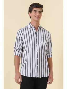 Allen Solly - White Cotton Collar Neck Regular Full Sleeves Shirt