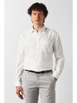 Van Heusen - White Cotton Collar Neck Regular Full Sleeves Shirt