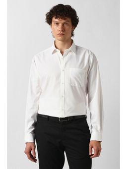 Van Heusen - White Cotton Collar Neck Regular Full Sleeves Shirt