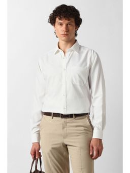 Van Heusen - White Cotton Collar Neck Regular Full Sleeves Shirt