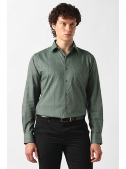 Van Heusen - Grey Cotton Collar Neck Regular Full Sleeves Shirt