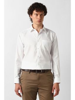 Van Heusen - White Cotton Collar Neck Regular Full Sleeves Shirt
