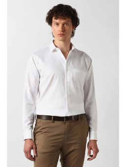 Van Heusen - White Cotton Collar Neck Regular Full Sleeves Shirt