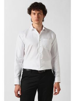 Van Heusen - White Cotton Collar Neck Regular Full Sleeves Shirt