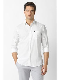 Van Heusen - White Cotton Collar Neck Regular Full Sleeves Shirt