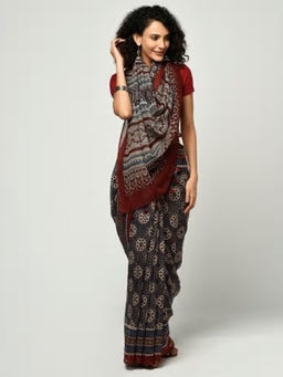 Fabindia - Cotton Silk Kota Ajrakh Print Sari