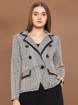 Martini - Grey & Black Checks Stretch Blazer