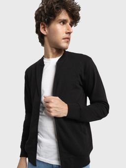 Bewakoof - Official Tom & Jerry Men's Black Certified Troublemakers Graphic Printed Zipper Sweatshirt