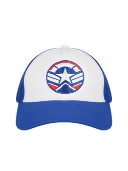 BZ Headwear - Marvel Captain America Curved Visor Cap - White & Navy