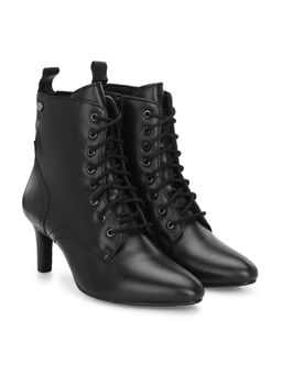 Delize - Womens Solid Black Ankle Casual Derby Boots